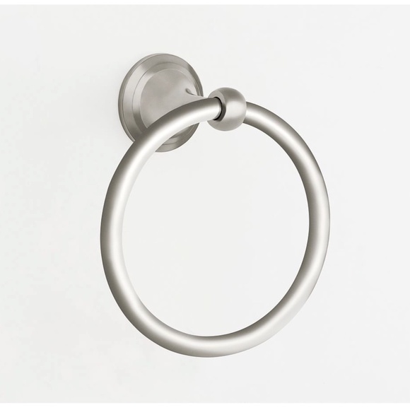 POTTERY BARN MERCER TOWEL RING - SATIN NICKEL - Picture 1 of 4